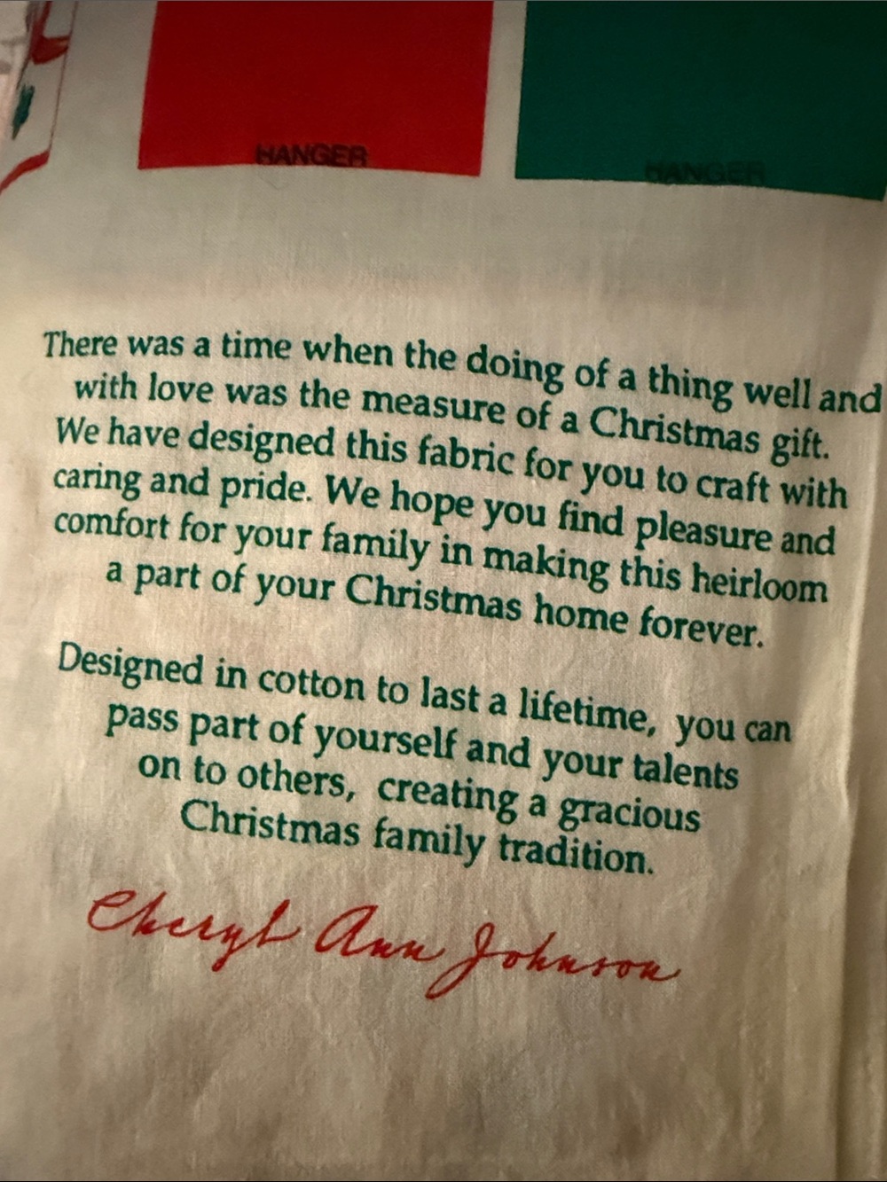 Vintage 1991 Christmas Cut and Sew Fabric Panel – 3 Stockings - Picture 3 of 3
